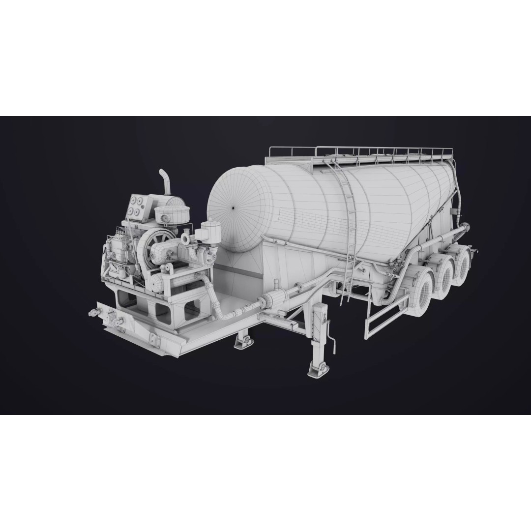 Dusty Cement Trailer 3D Model – Rigged Low-Poly PBR Asset for Unity & UE - View 40