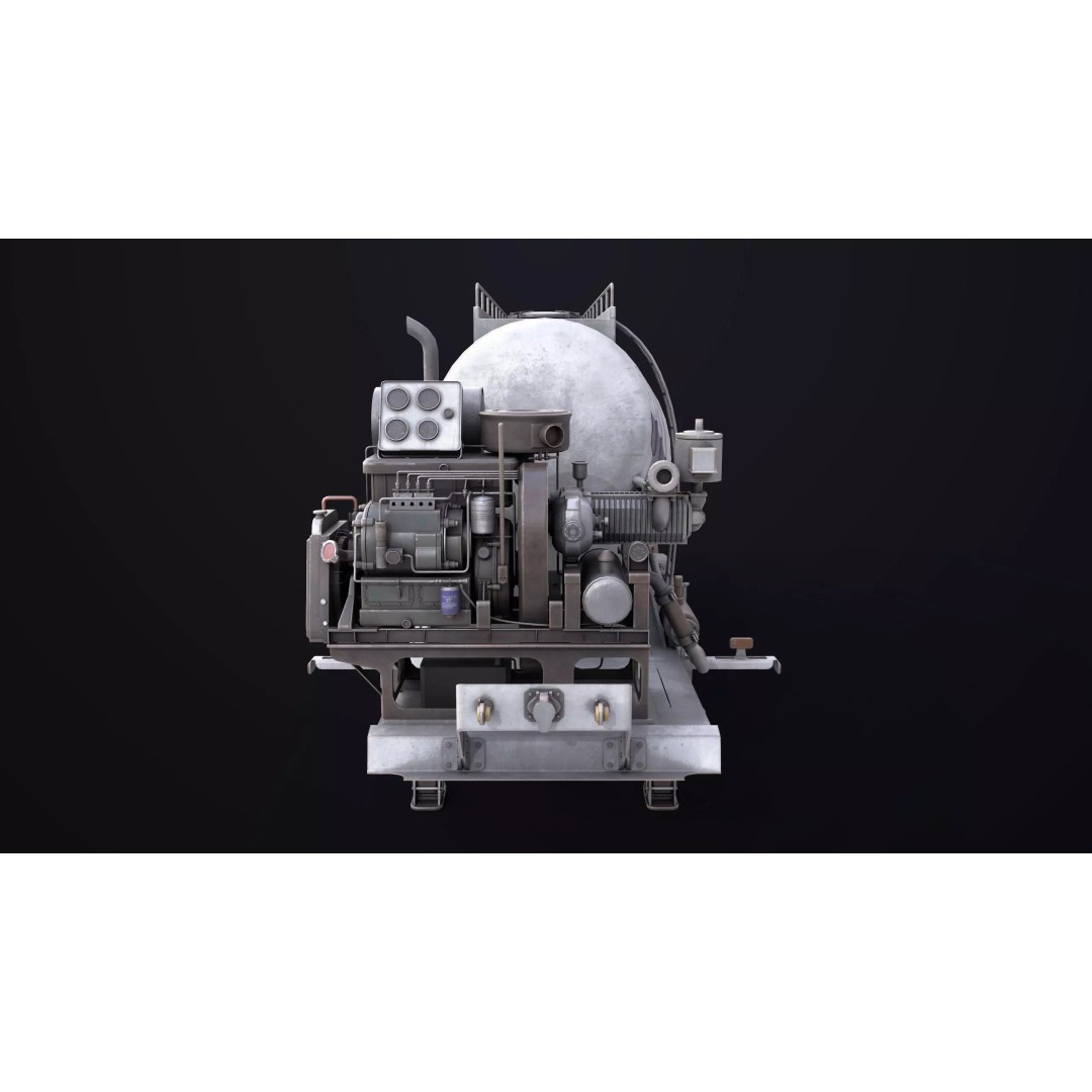Dusty Cement Trailer 3D Model – Rigged Low-Poly PBR Asset for Unity & UE - View 9