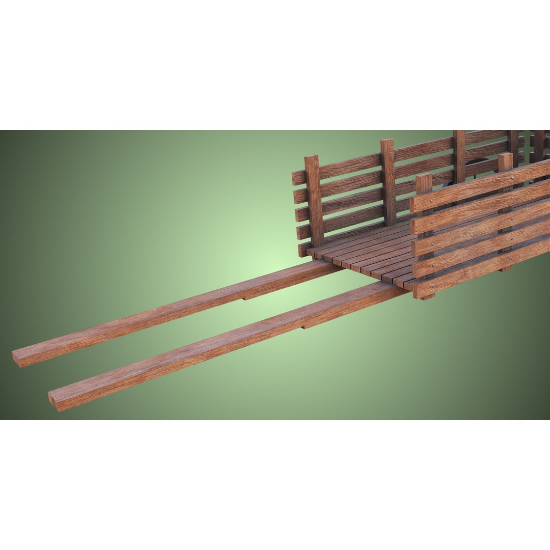 Wooden Vendor Cart 3D Model – Low Poly Rigged Asset for Games, FBX - View 22