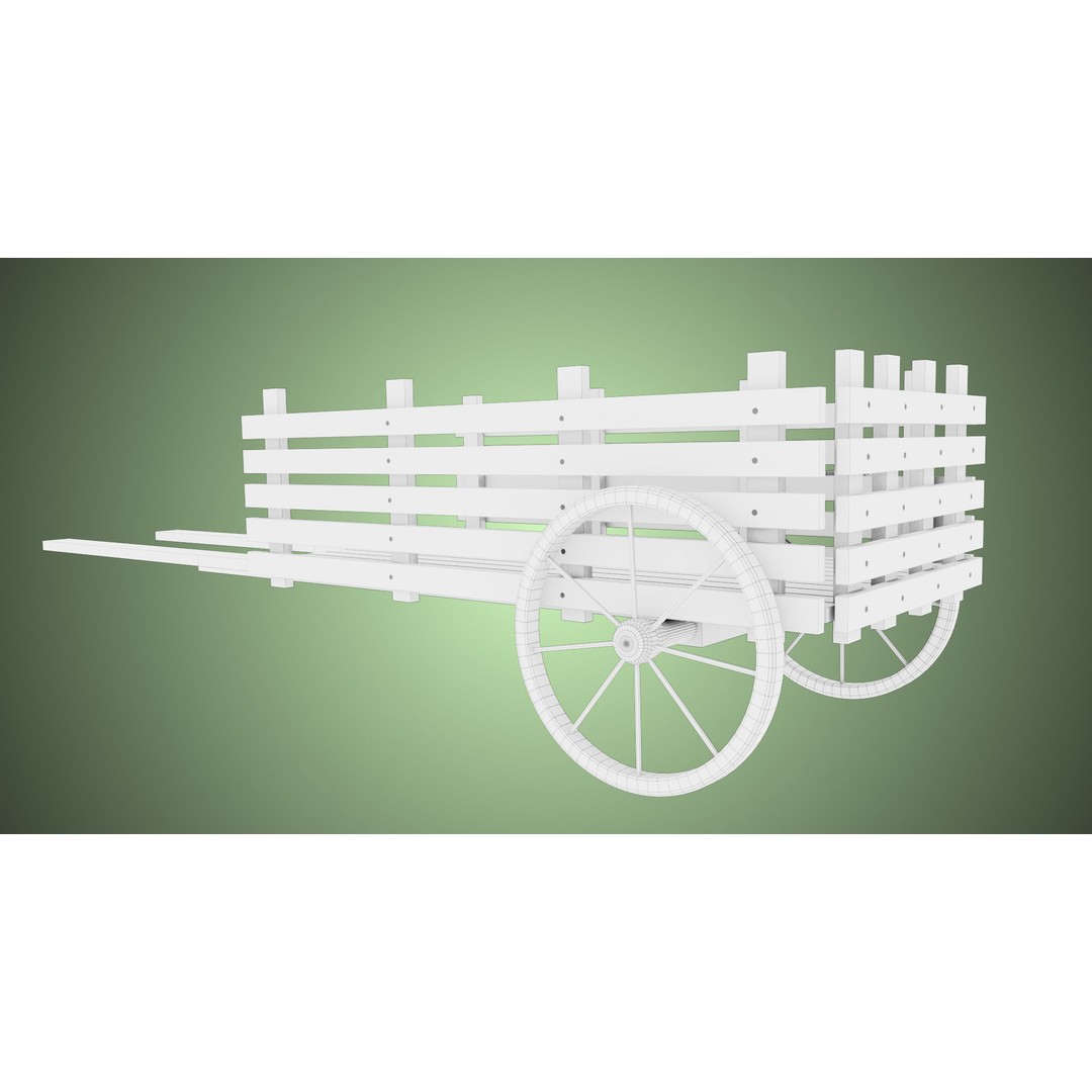 Wooden Vendor Cart 3D Model – Low Poly Rigged Asset for Games, FBX - View 36