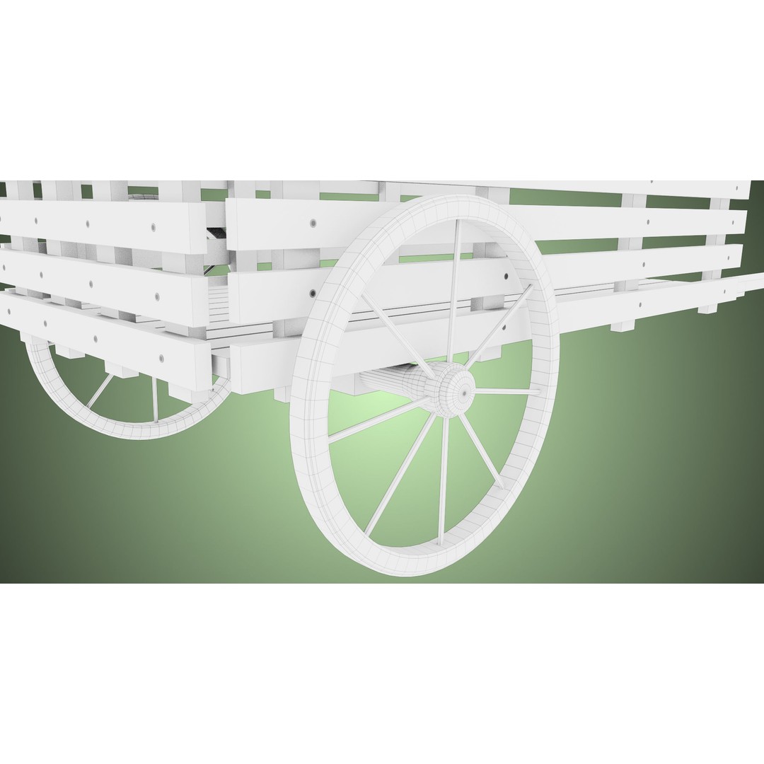 Wooden Vendor Cart 3D Model – Low Poly Rigged Asset for Games, FBX - View 38