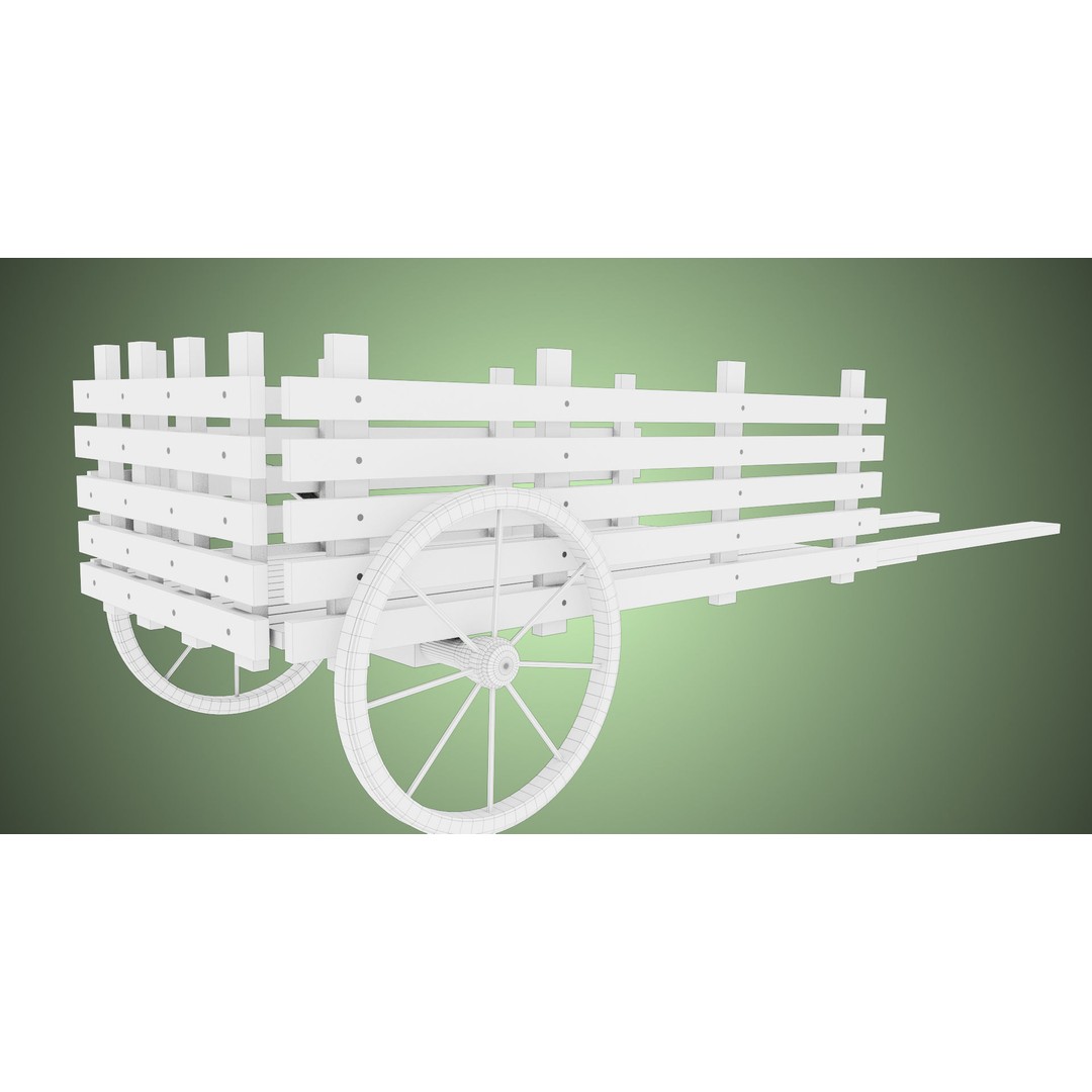 Wooden Vendor Cart 3D Model – Low Poly Rigged Asset for Games, FBX - View 40