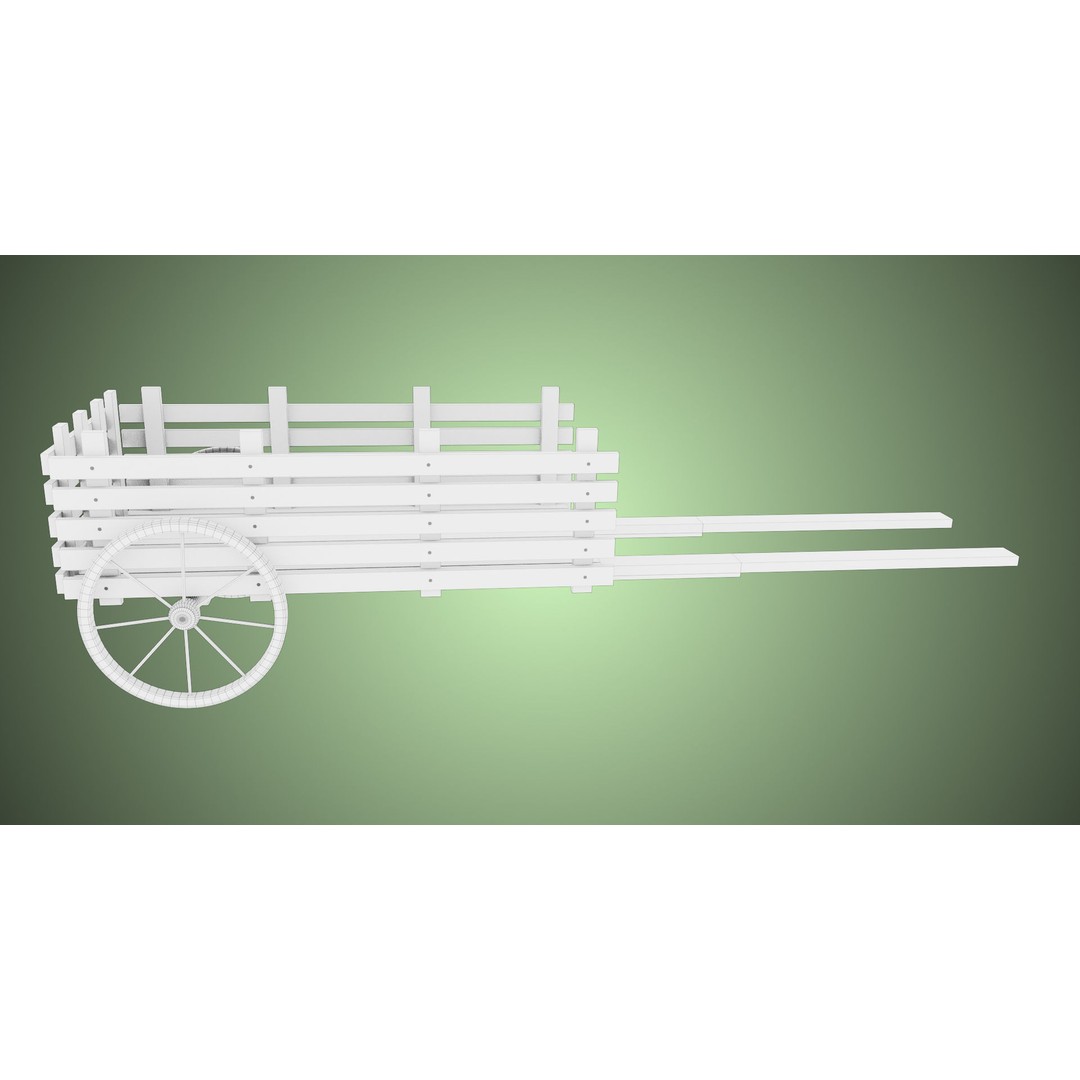 Wooden Vendor Cart 3D Model – Low Poly Rigged Asset for Games, FBX - View 42