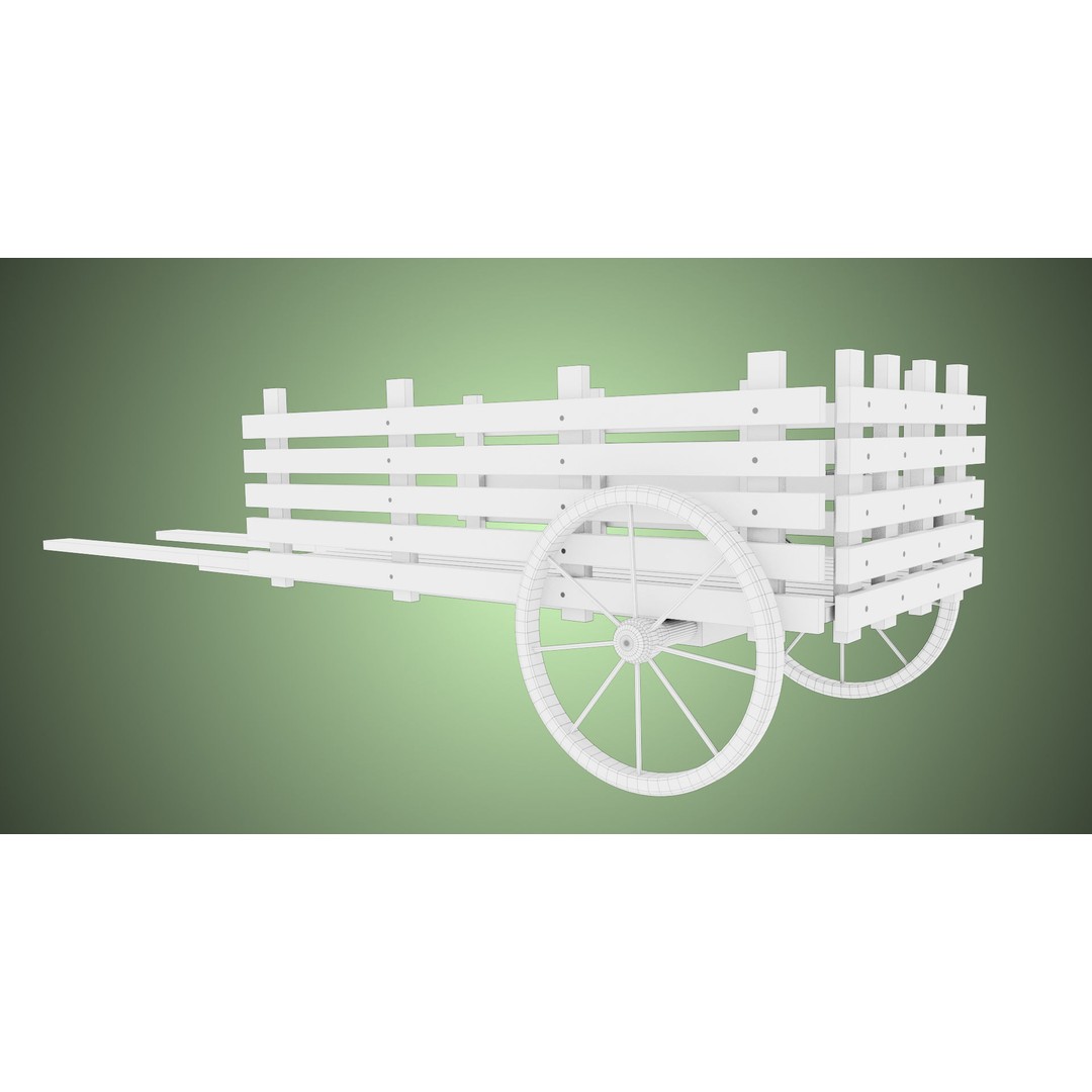 Wooden Vendor Cart 3D Model – Low Poly Rigged Asset for Games, FBX - View 43