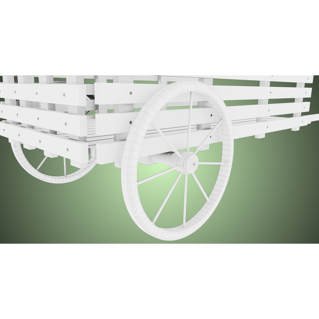 Wooden Vendor Cart 3D Model – Low Poly Rigged Asset for Games, FBX - View 47