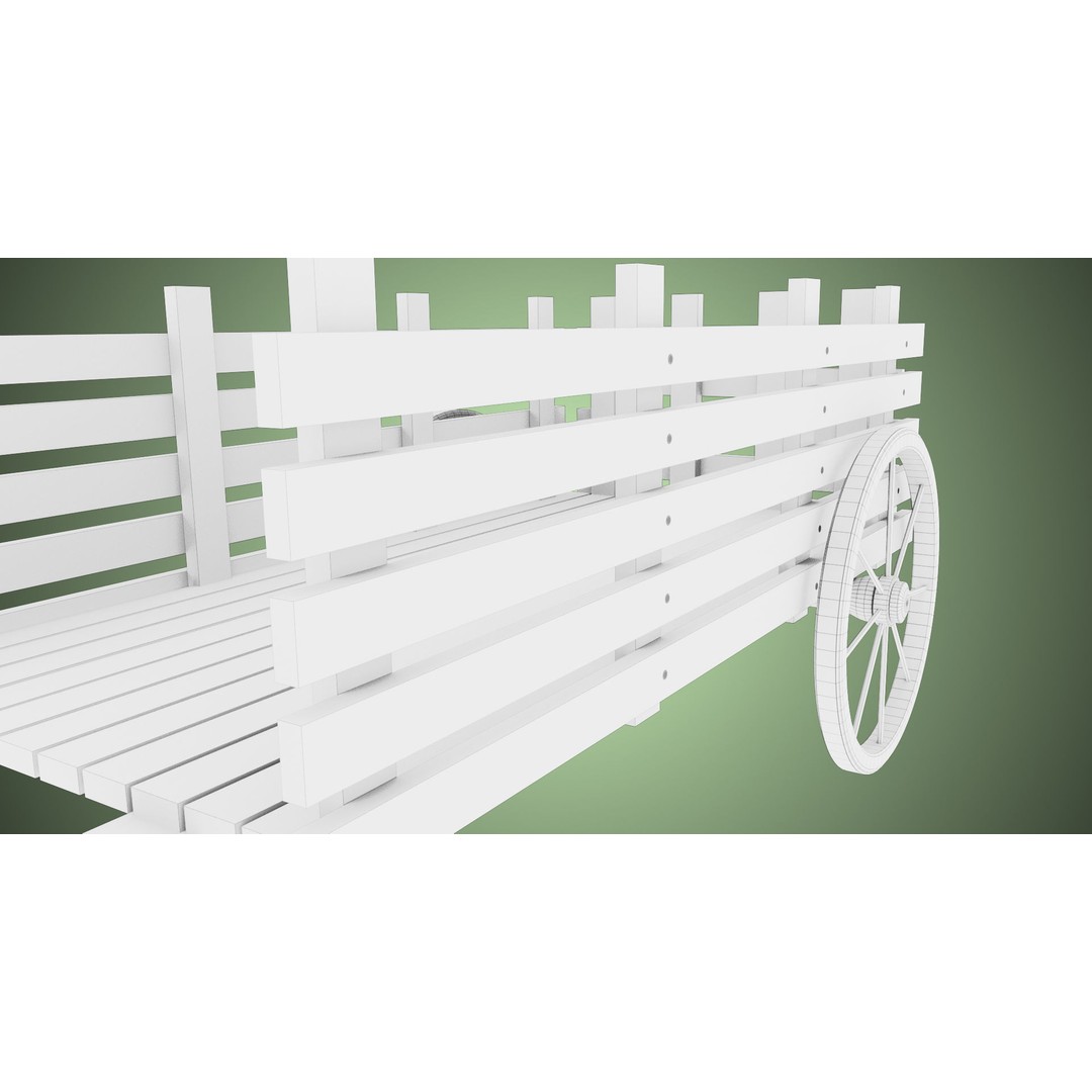 Wooden Vendor Cart 3D Model – Low Poly Rigged Asset for Games, FBX - View 48