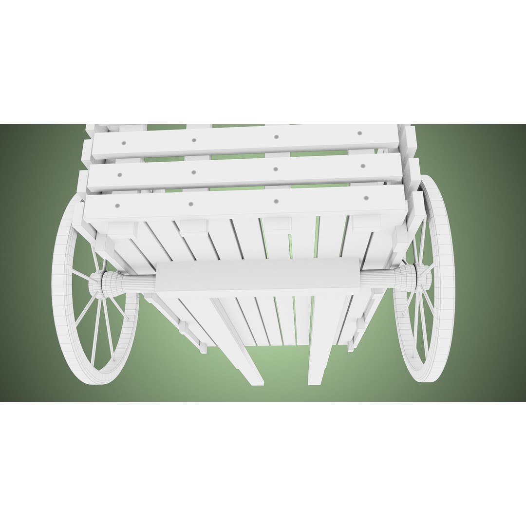 Wooden Vendor Cart 3D Model – Low Poly Rigged Asset for Games, FBX - View 49