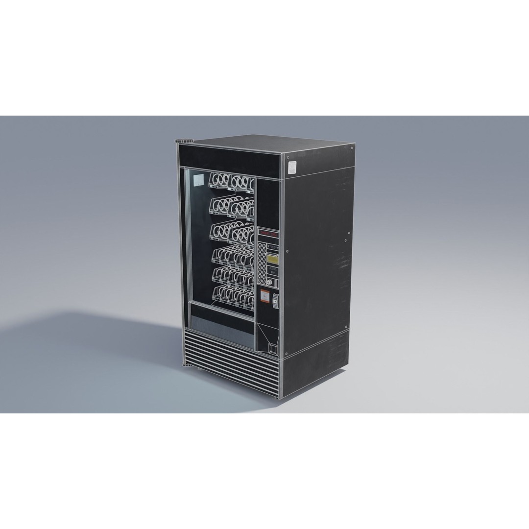 80s Retro Vending Machine 3D Model – Low Poly PBR Asset, FBX - View 3