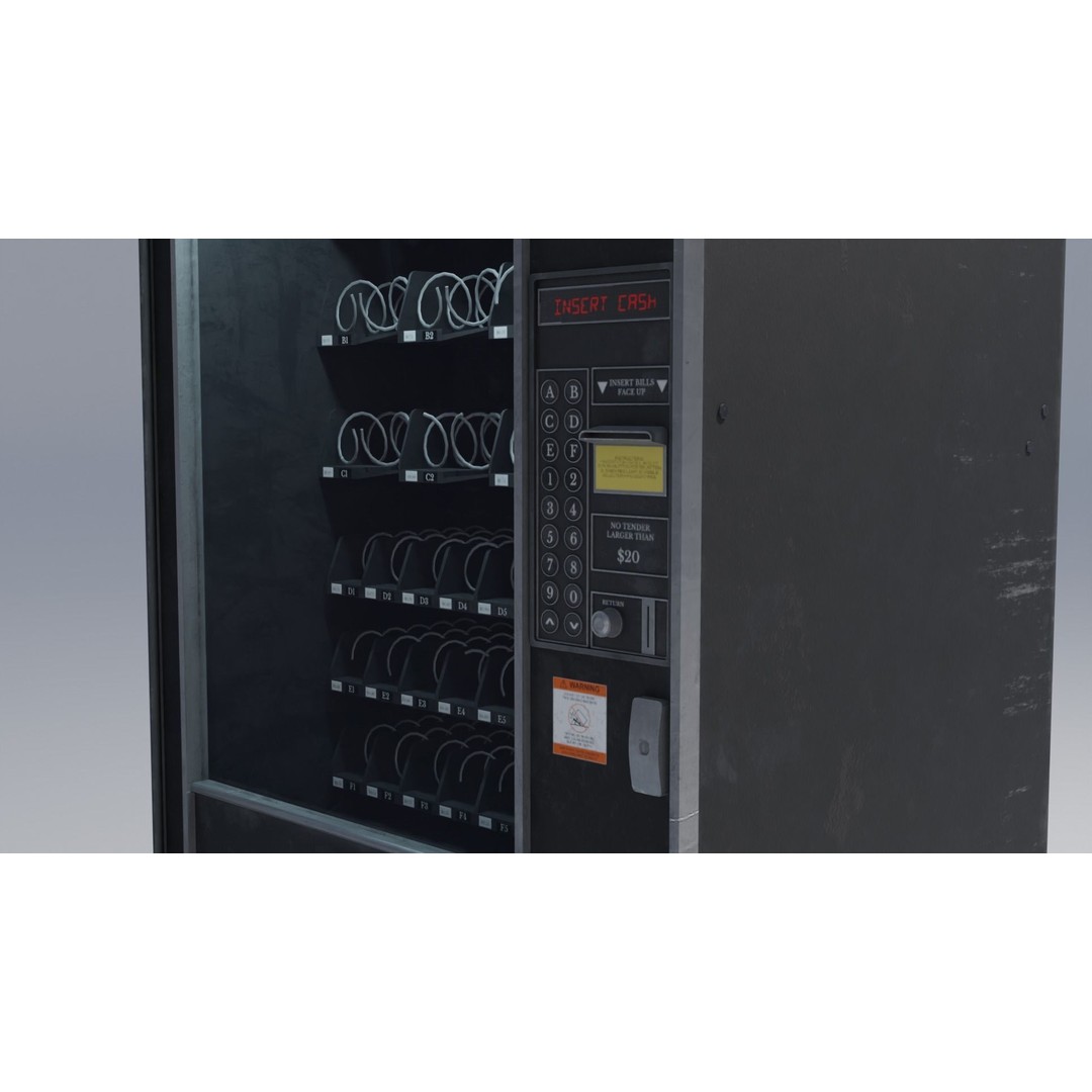 80s Retro Vending Machine 3D Model – Low Poly PBR Asset, FBX - View 5