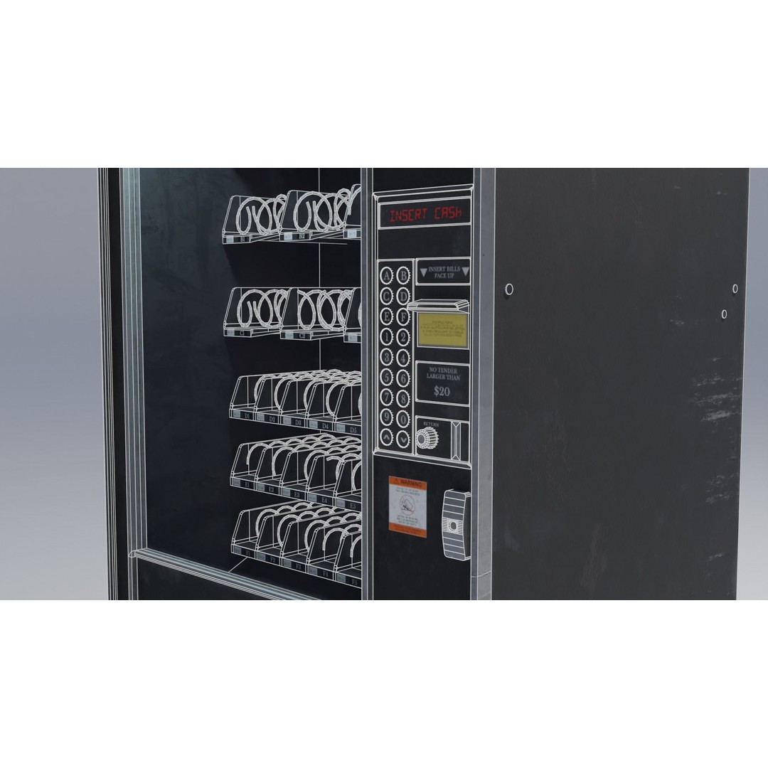 80s Retro Vending Machine 3D Model – Low Poly PBR Asset, FBX - View 6