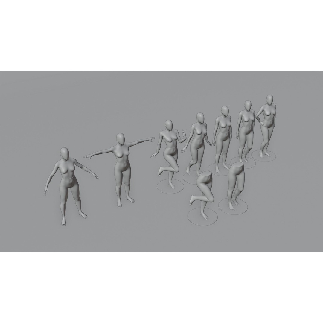 Female Mannequins 3D Model – Rigged Poses with 4K Textures, FBX - View 4