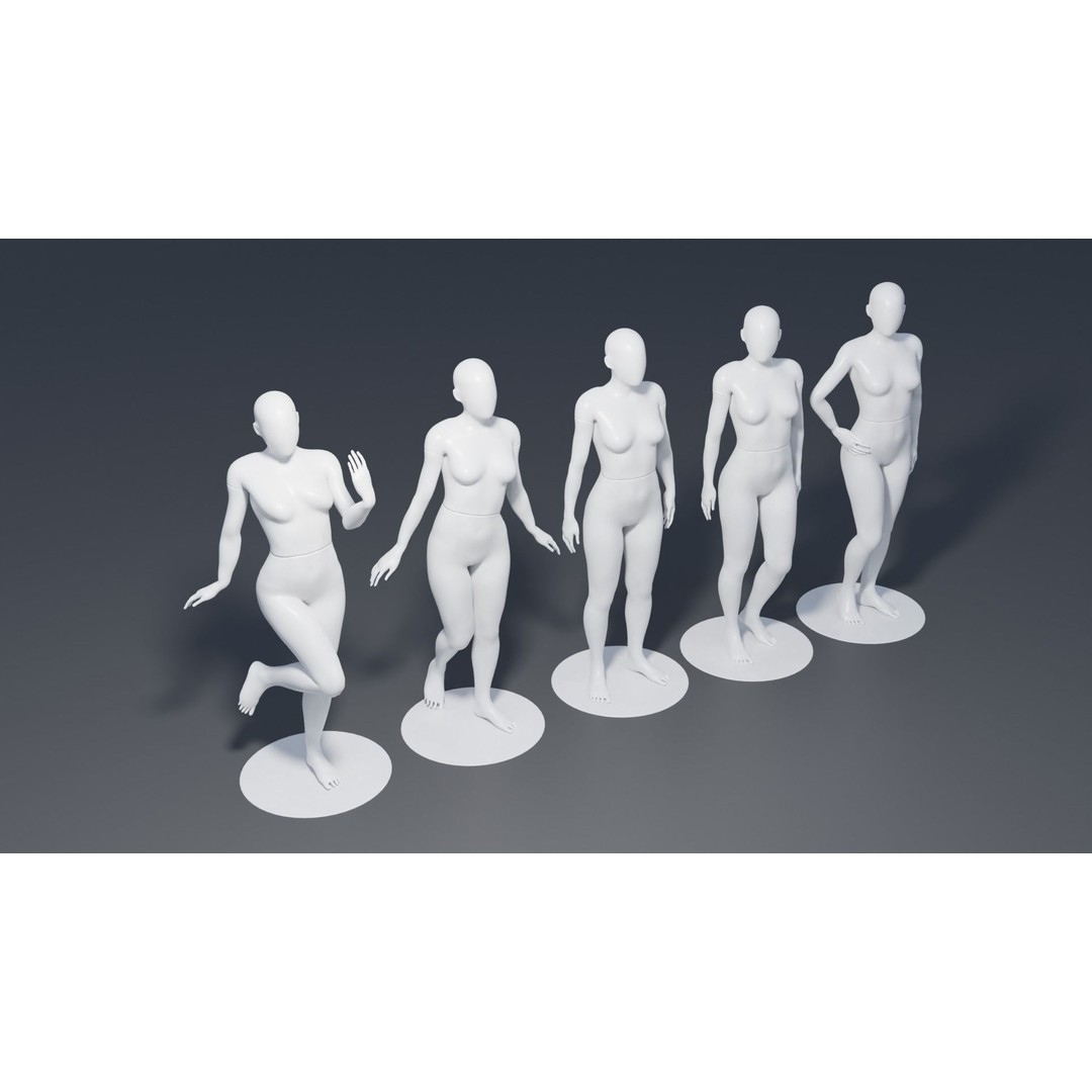 Female Mannequins 3D Model – Rigged Poses with 4K Textures, FBX - View 8