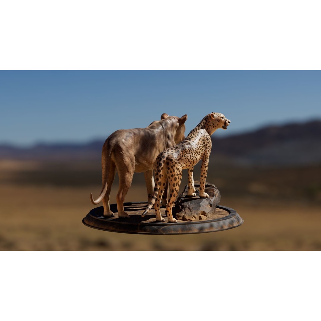 Cheetah 3D Model – Low Poly Rigged Animal with Textures, FBX - View 12