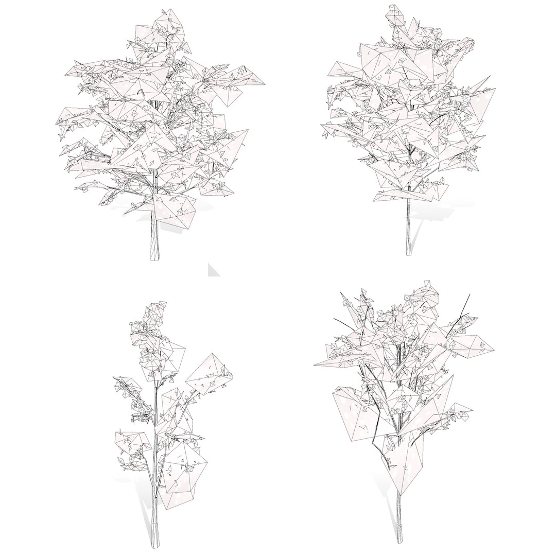 Katsura Tree 3D Model – Low Poly Game Asset, PBR Textures, FBX