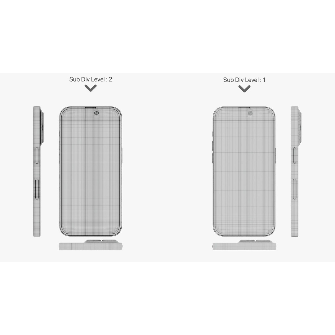 iPhone 14 Pro 3D Model – Detailed Collection with PBR Textures, FBX/OBJ - View 40