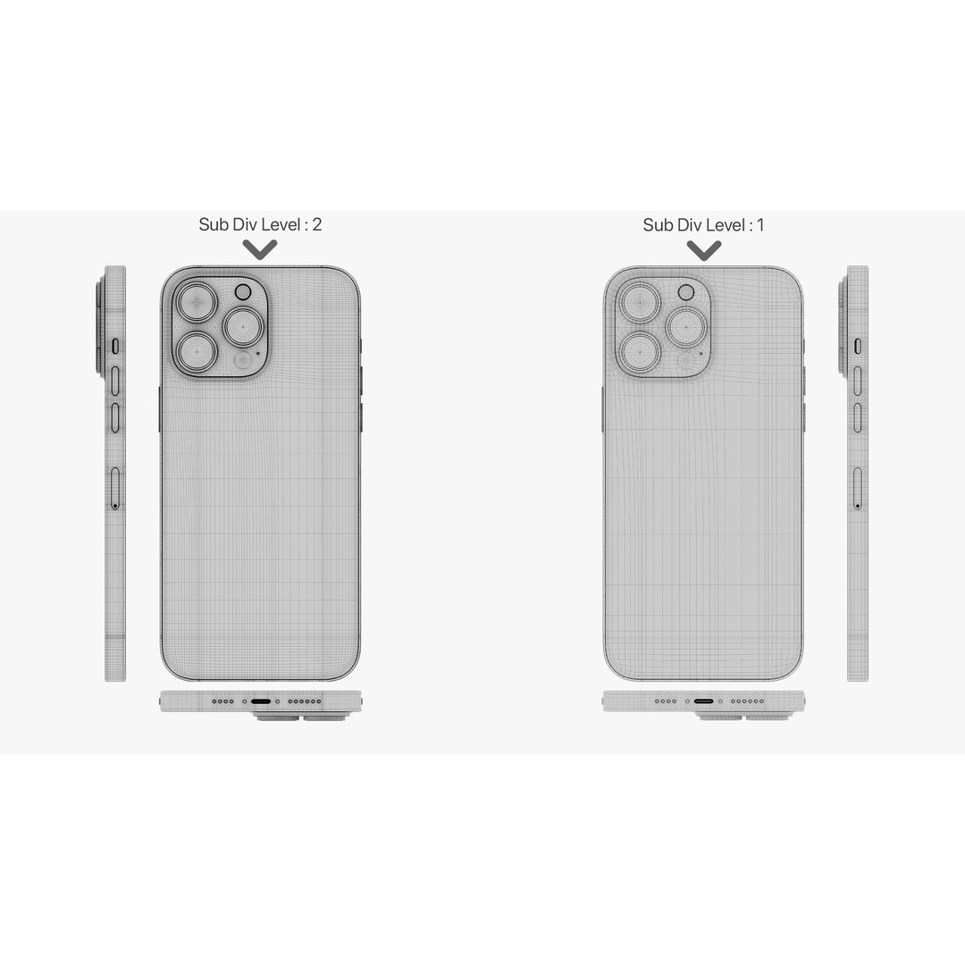 iPhone 14 Pro 3D Model – Detailed Collection with PBR Textures, FBX/OBJ - View 41