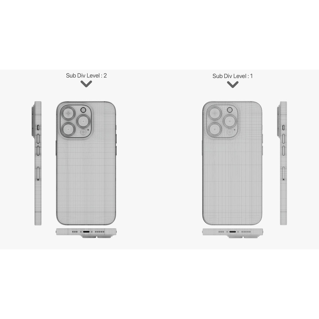 iPhone 14 Pro 3D Model – Detailed Collection with PBR Textures, FBX/OBJ - View 42