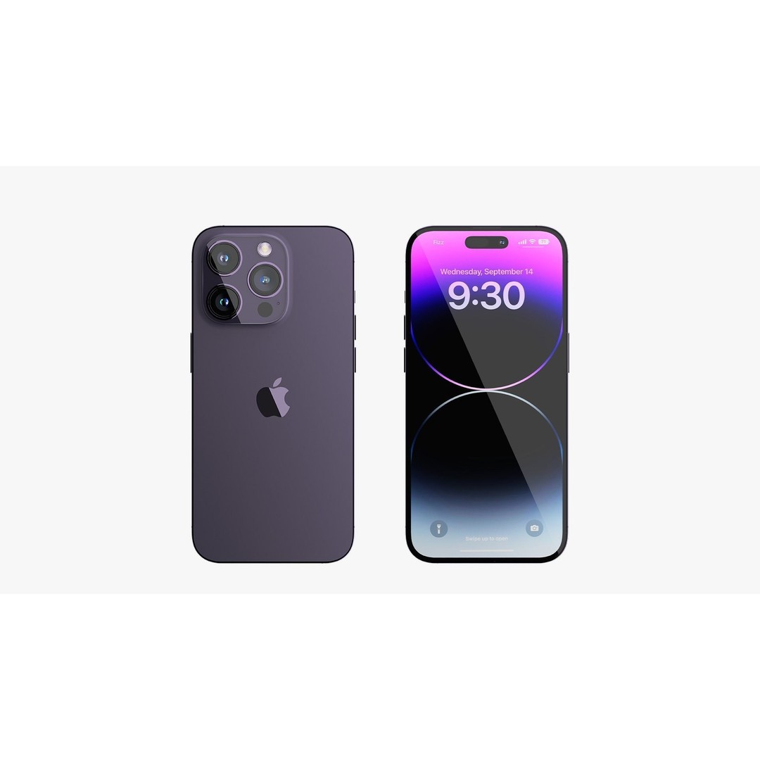 iPhone 14 Pro 3D Model – Detailed Collection with PBR Textures, FBX/OBJ - View 6