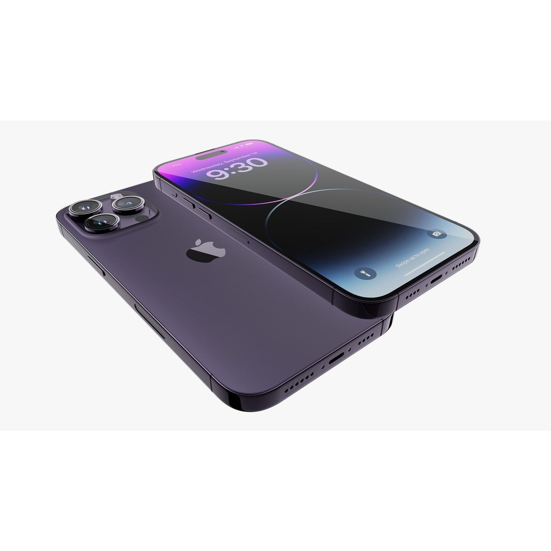 iPhone 14 Pro 3D Model – Detailed Collection with PBR Textures, FBX/OBJ - View 9