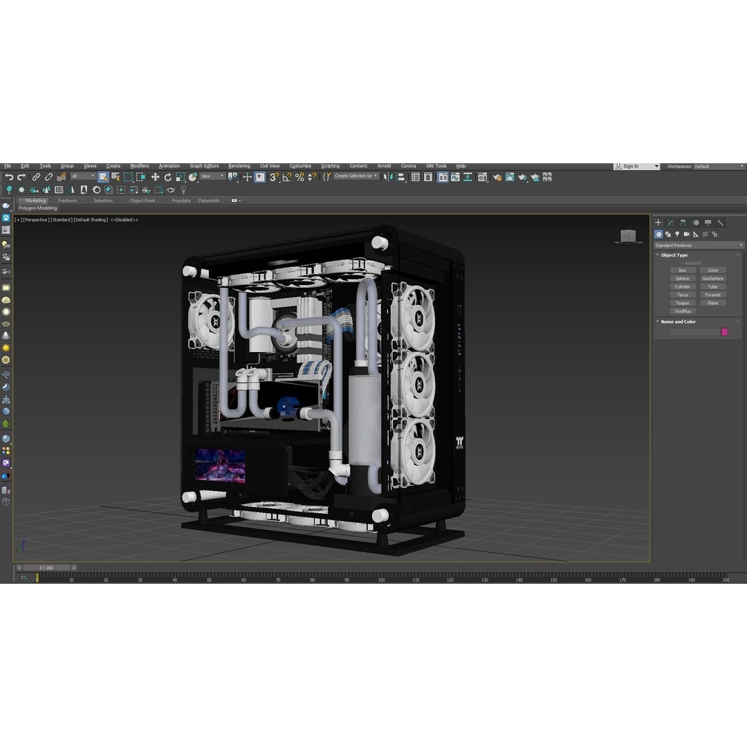 Thermaltake Core P6 Tempered PC 3D Model – High Poly Game Asset, FBX - View 13