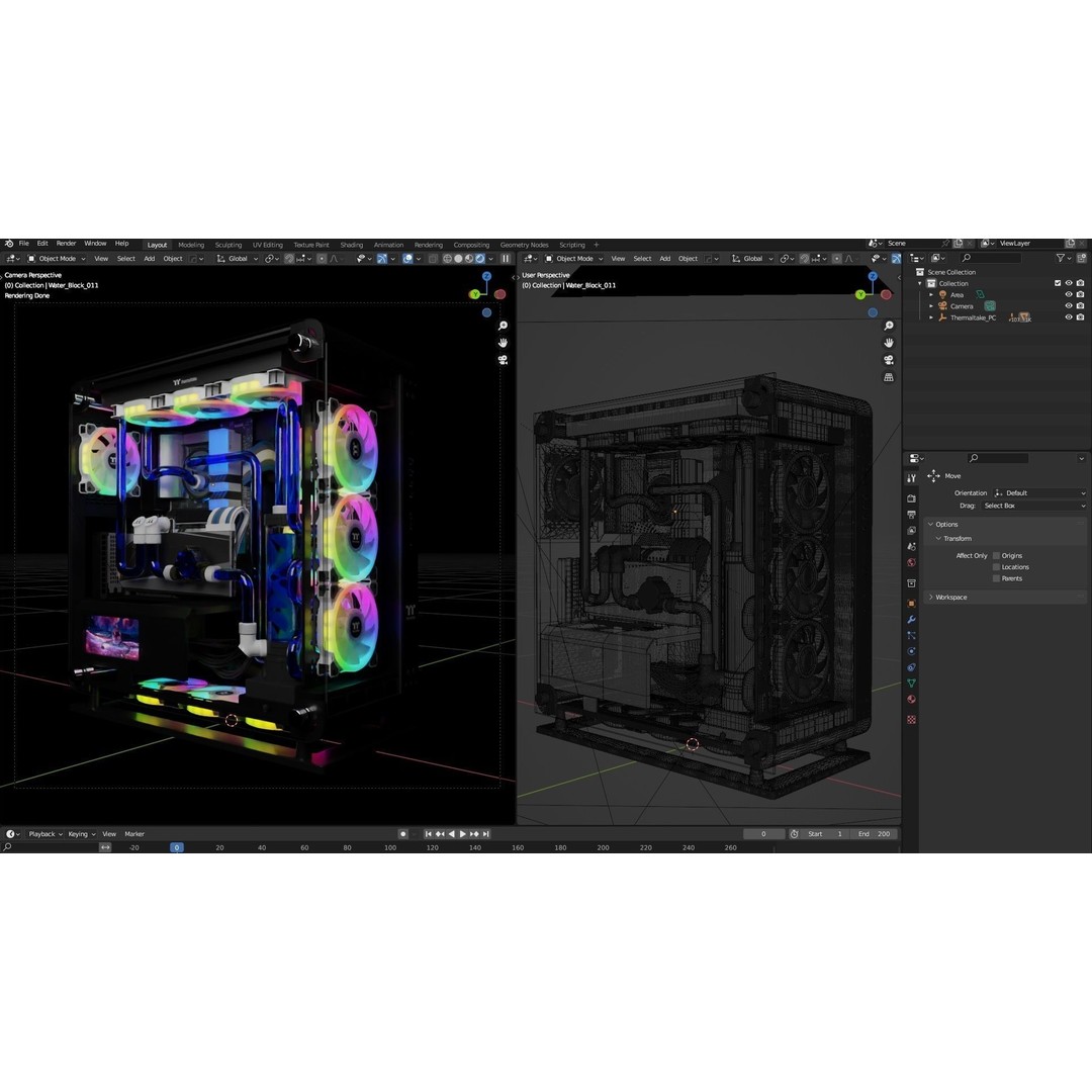 Thermaltake Core P6 Tempered PC 3D Model – High Poly Game Asset, FBX - View 14