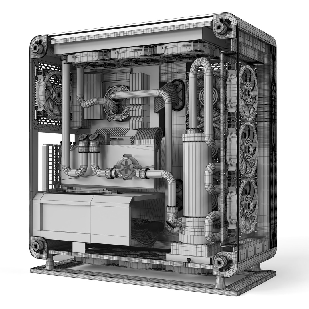 Thermaltake Core P6 Tempered PC 3D Model – High Poly Game Asset, FBX - View 15