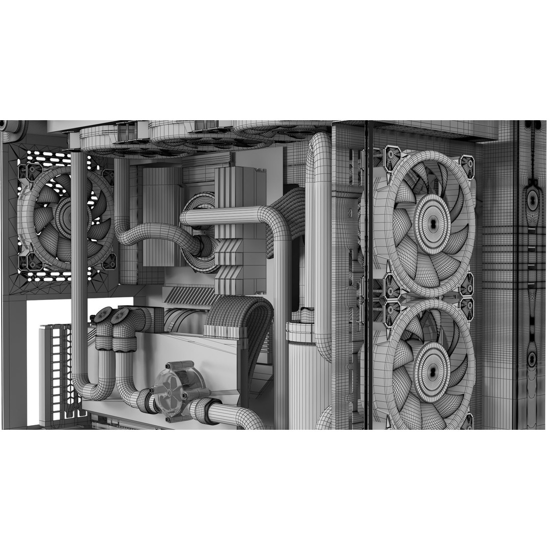 Thermaltake Core P6 Tempered PC 3D Model – High Poly Game Asset, FBX - View 17