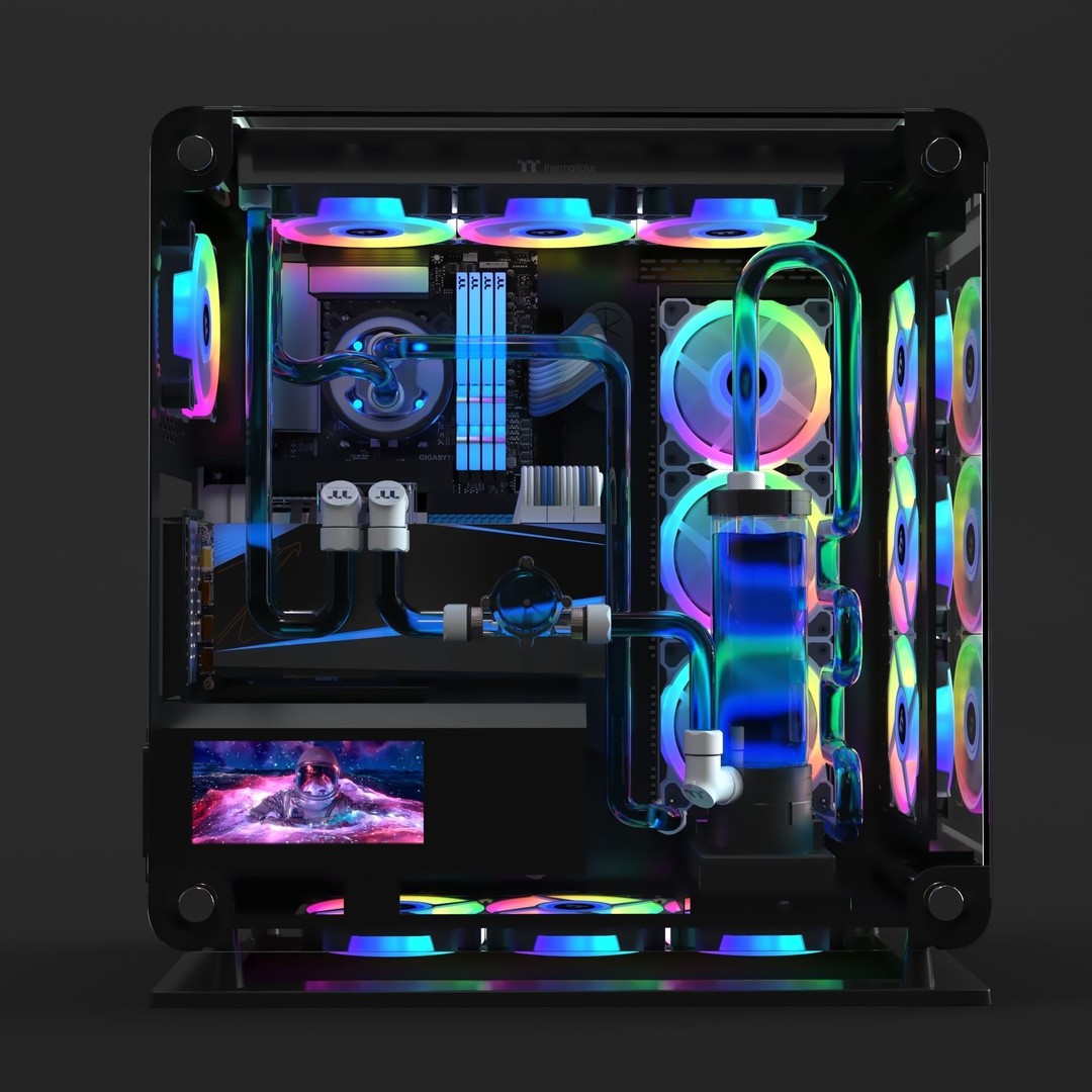 Thermaltake Core P6 Tempered PC 3D Model – High Poly Game Asset, FBX - View 3