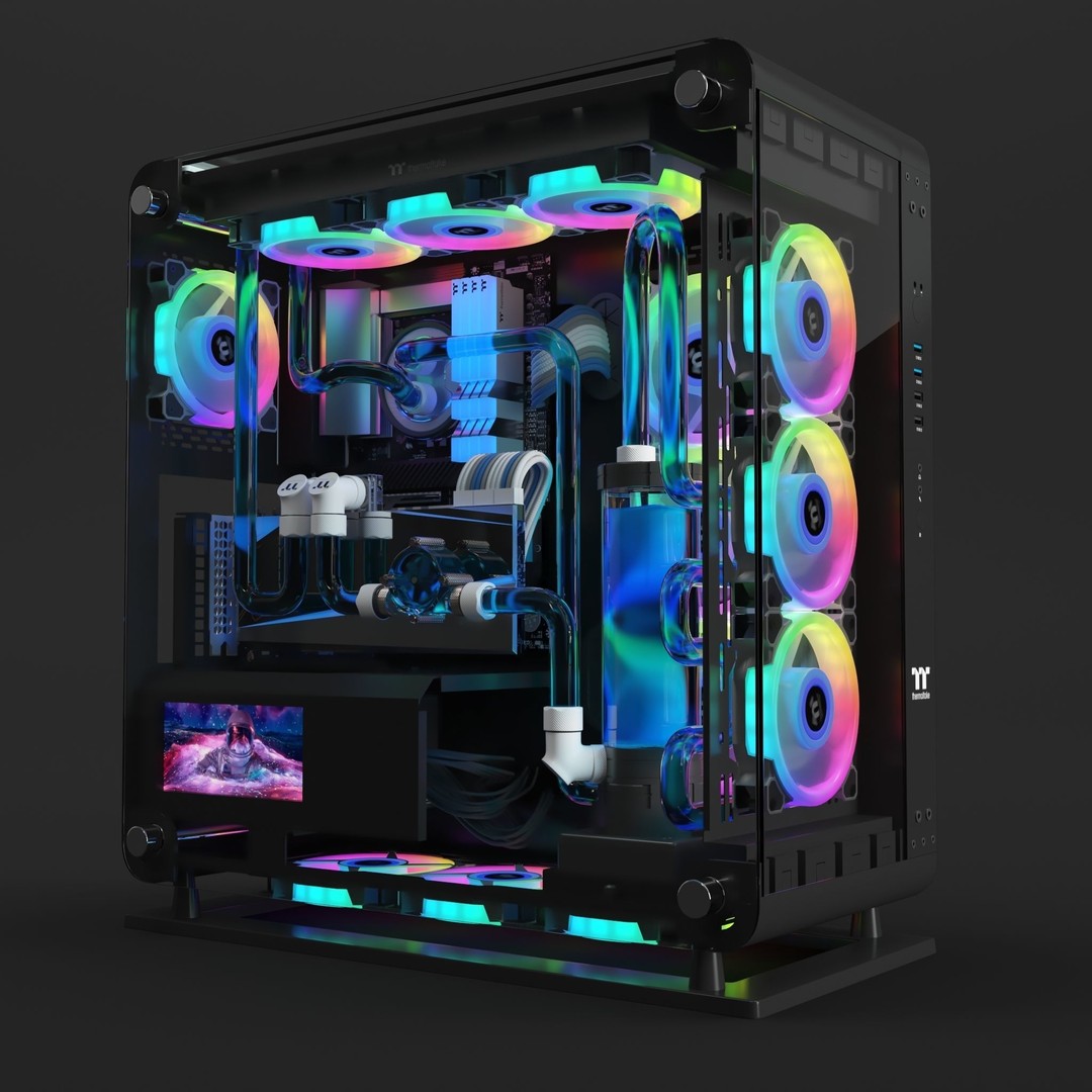 Thermaltake Core P6 Tempered PC 3D Model – High Poly Game Asset, FBX - View 9