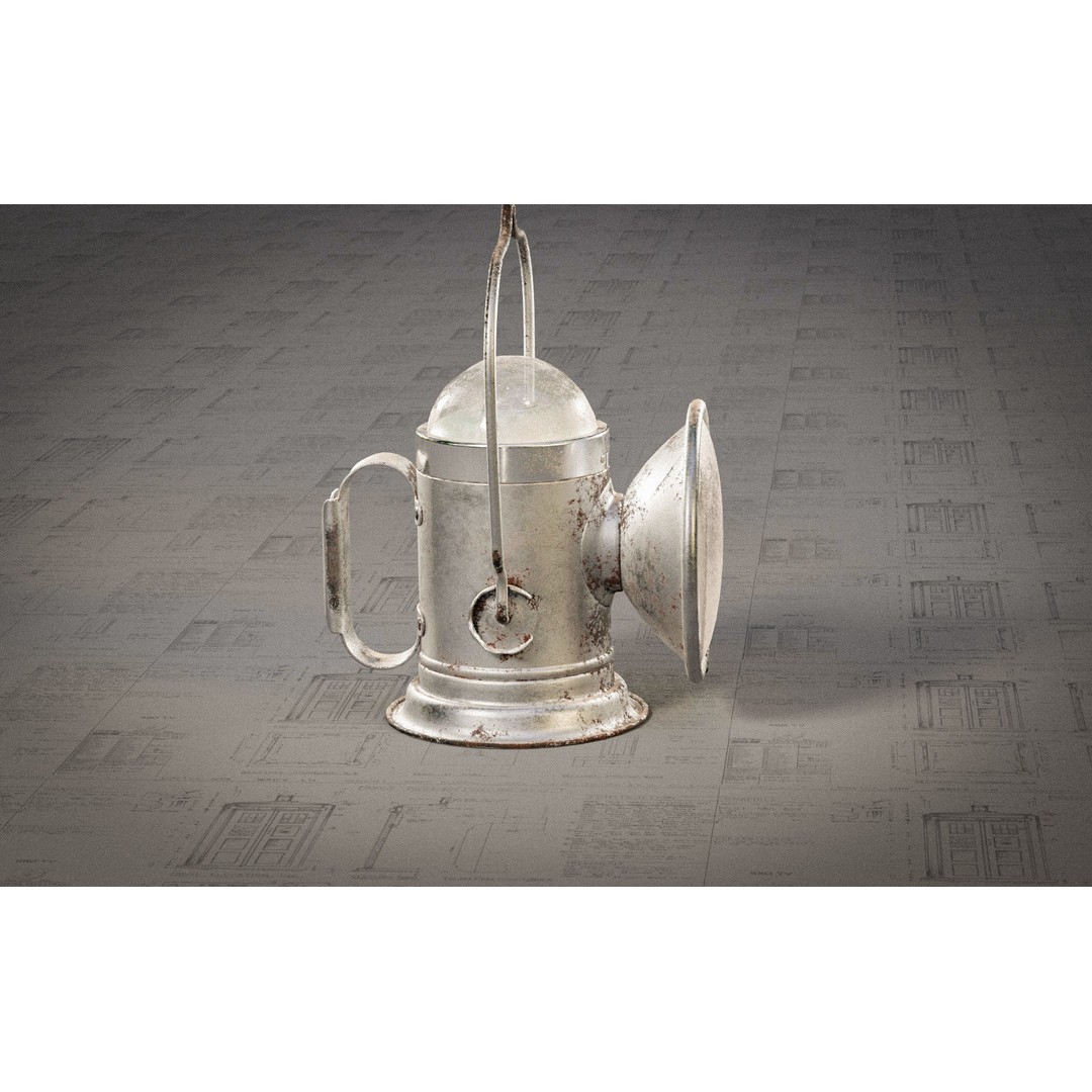 Vintage Delta Lantern 3D Model – PBR Textures, Game-Ready, FBX