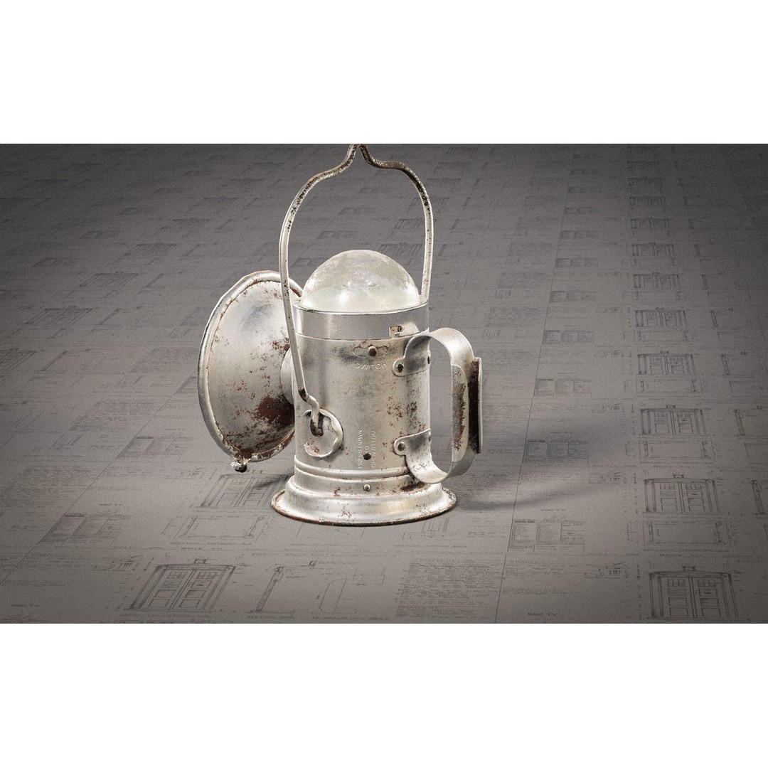 Vintage Delta Lantern 3D Model – PBR Textures, Game-Ready, FBX - View 10