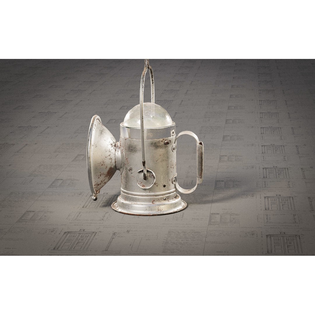 Vintage Delta Lantern 3D Model – PBR Textures, Game-Ready, FBX - View 11