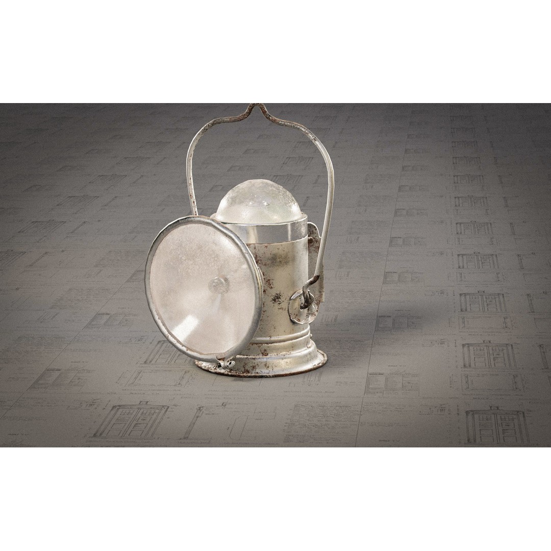 Vintage Delta Lantern 3D Model – PBR Textures, Game-Ready, FBX - View 13