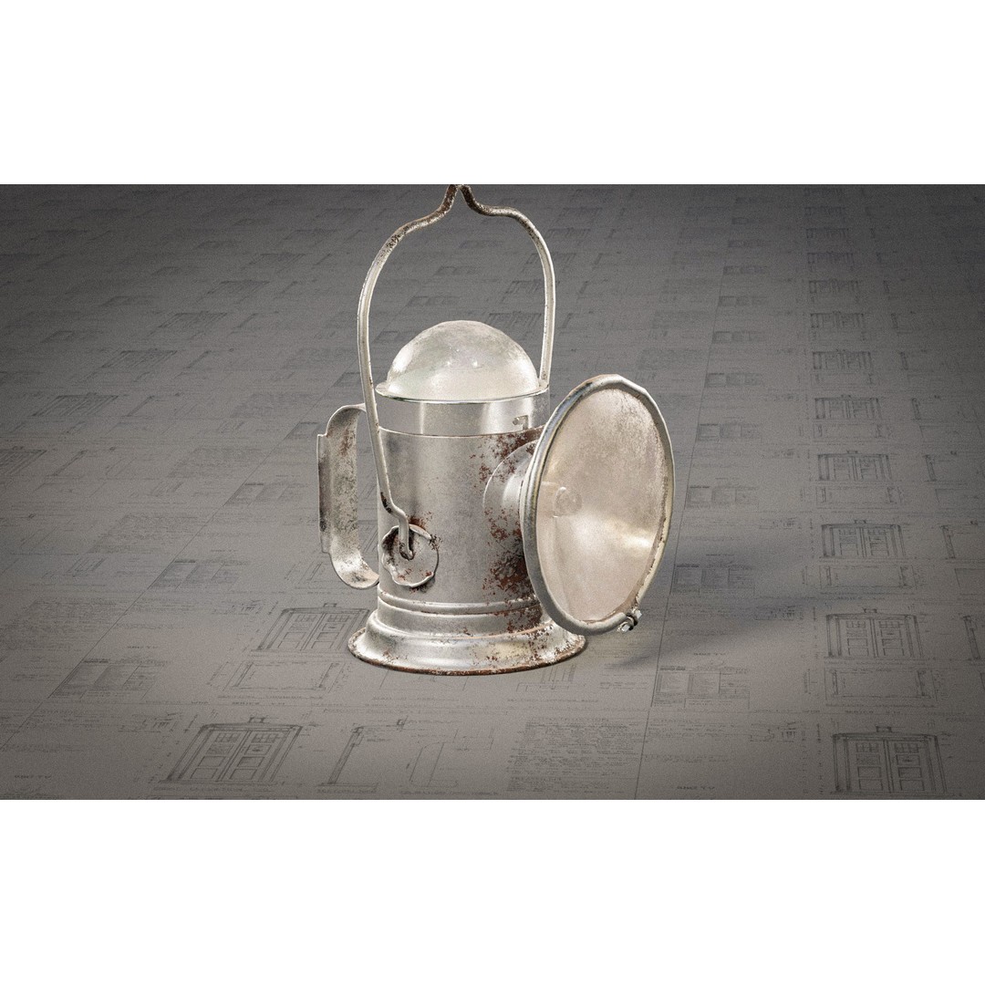Vintage Delta Lantern 3D Model – PBR Textures, Game-Ready, FBX - View 16