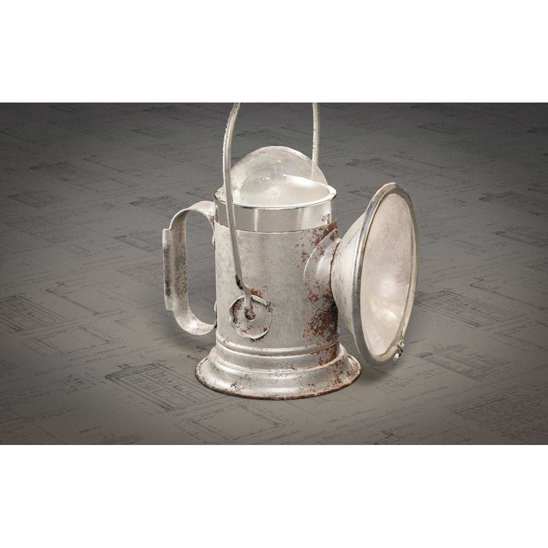 Vintage Delta Lantern 3D Model – PBR Textures, Game-Ready, FBX - View 3