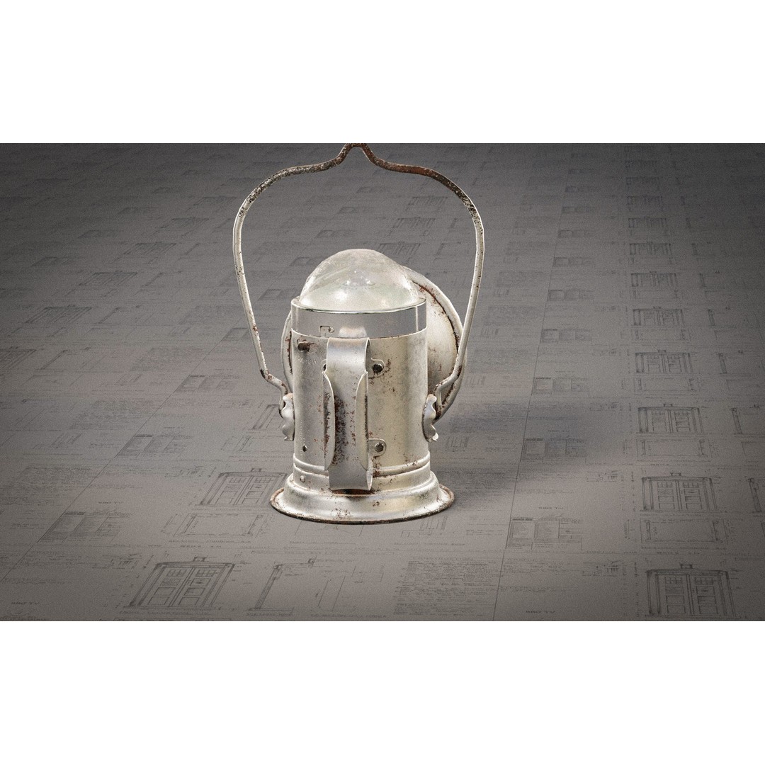 Vintage Delta Lantern 3D Model – PBR Textures, Game-Ready, FBX - View 8