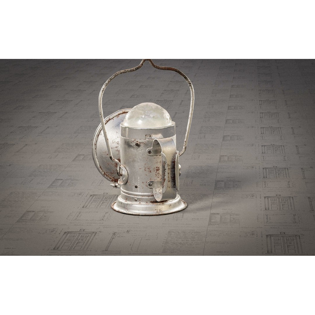 Vintage Delta Lantern 3D Model – PBR Textures, Game-Ready, FBX - View 9