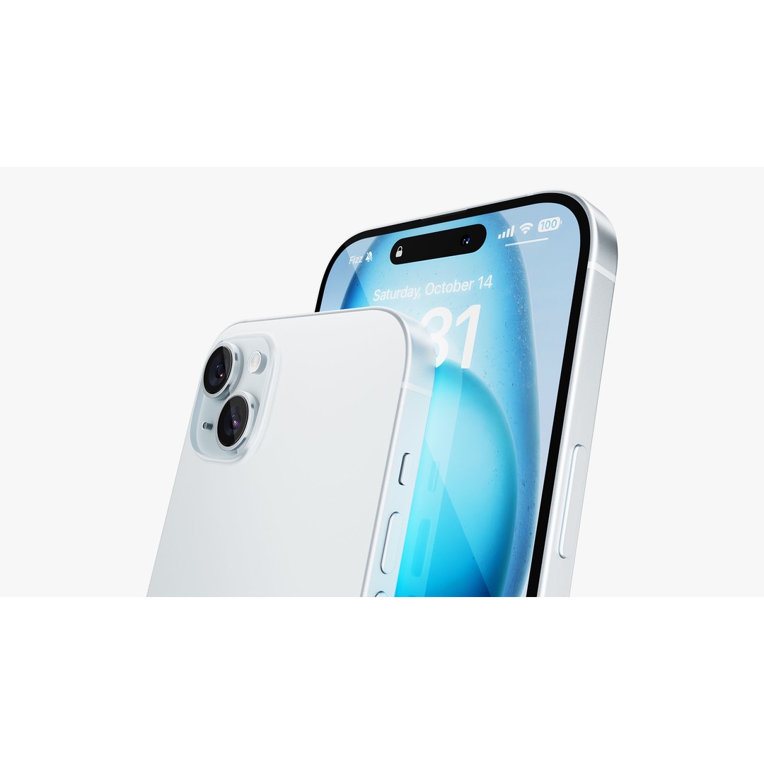 iPhone 15 & 15 Plus Blue 3D Model – High Poly PBR Asset, FBX, OBJ - View 13