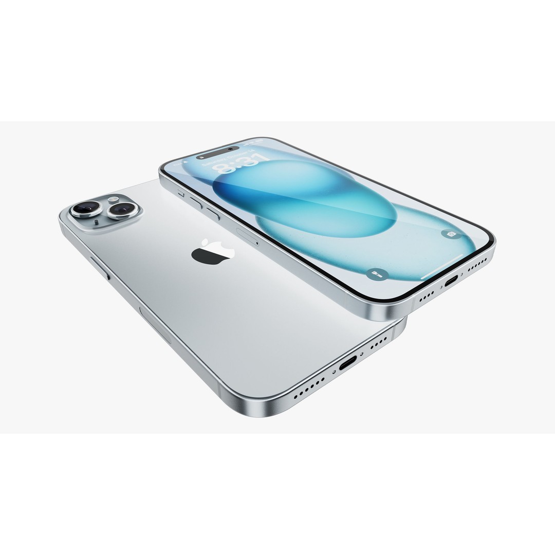 iPhone 15 & 15 Plus Blue 3D Model – High Poly PBR Asset, FBX, OBJ - View 16