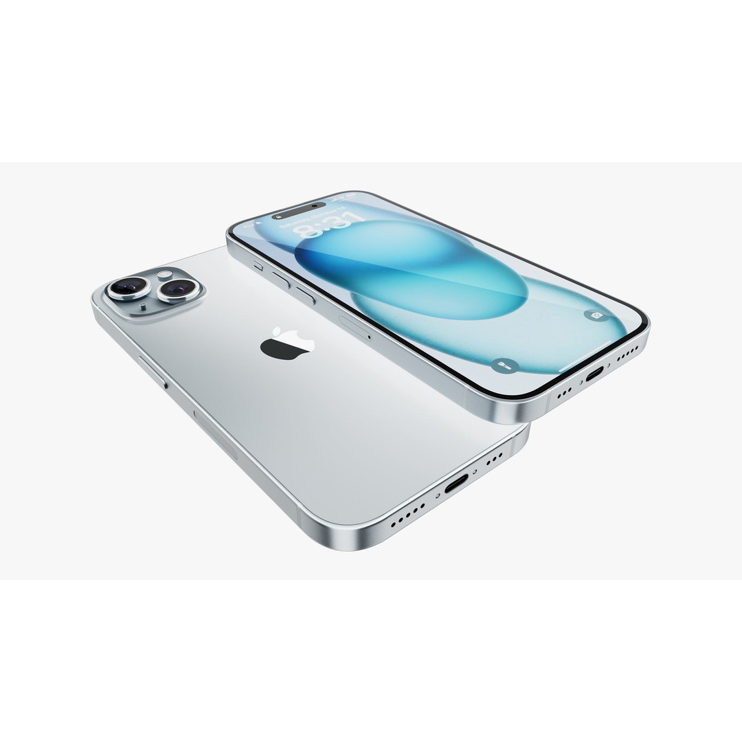 iPhone 15 & 15 Plus Blue 3D Model – High Poly PBR Asset, FBX, OBJ - View 20