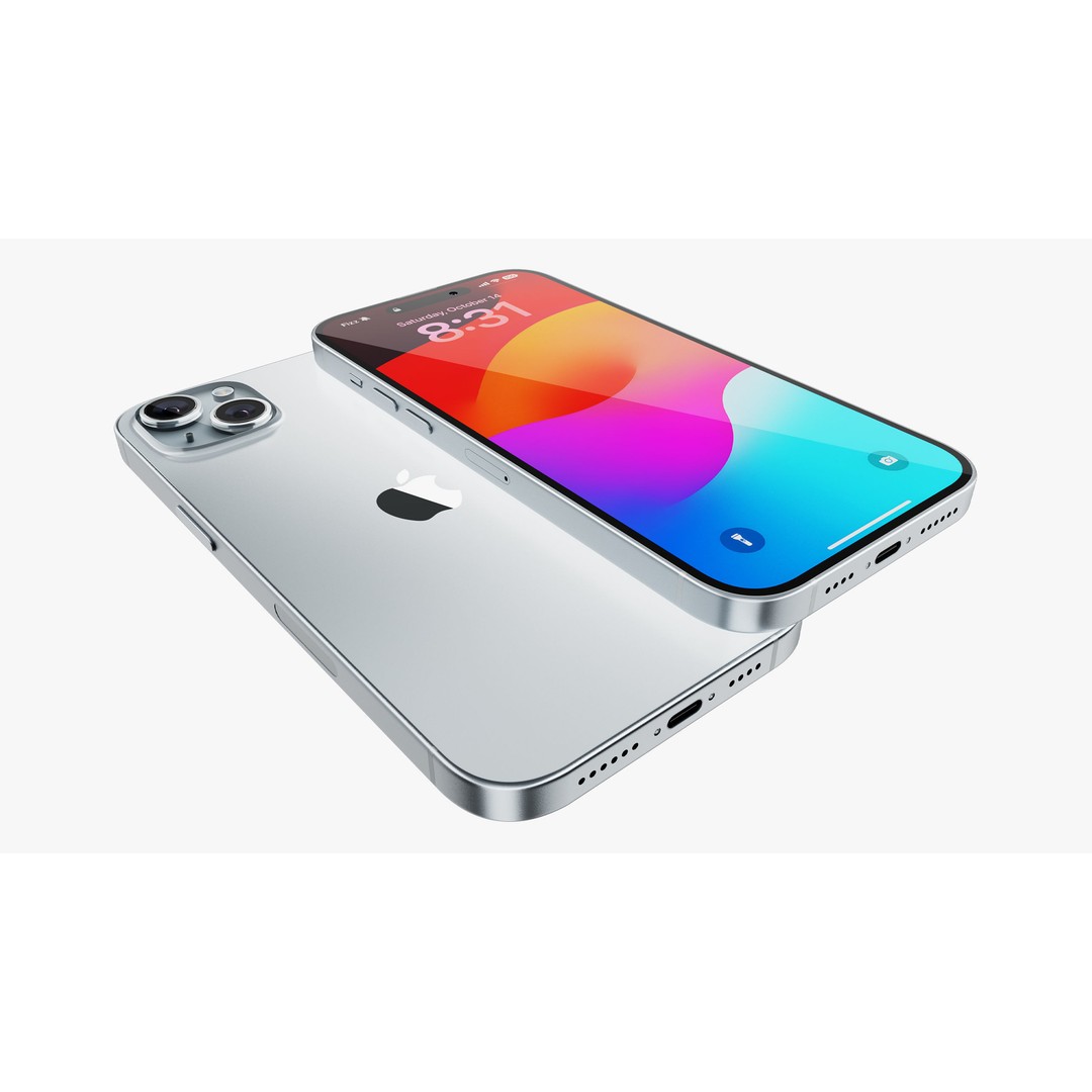 iPhone 15 & 15 Plus Blue 3D Model – High Poly PBR Asset, FBX, OBJ - View 24