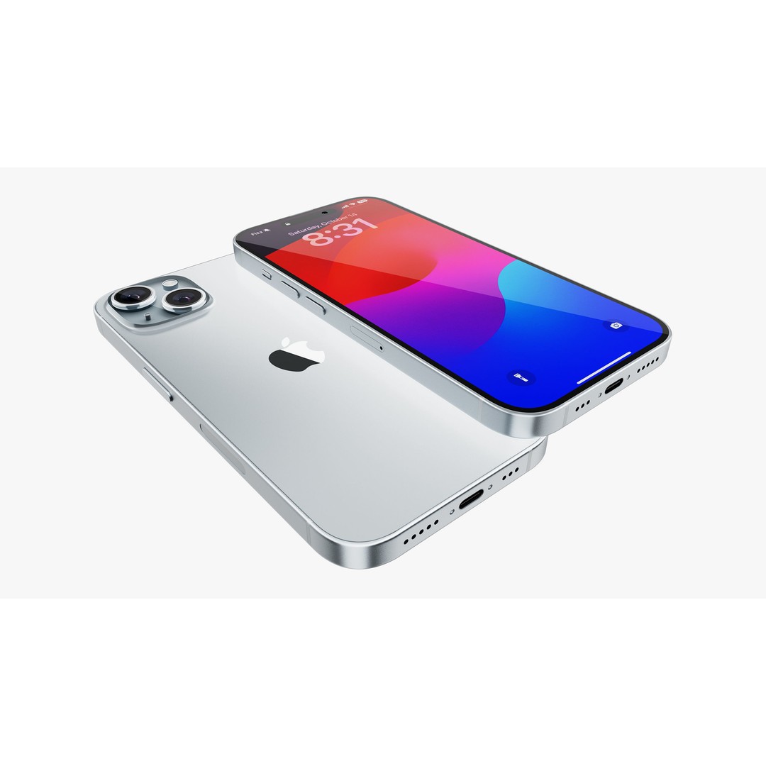 iPhone 15 & 15 Plus Blue 3D Model – High Poly PBR Asset, FBX, OBJ - View 36