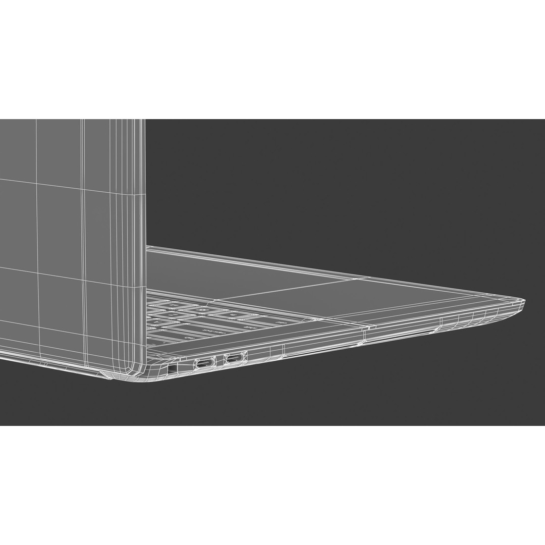 Dell XPS 15 Laptop 2024 3D Model – High-Quality Game-Ready Asset, FBX, OBJ - View 34