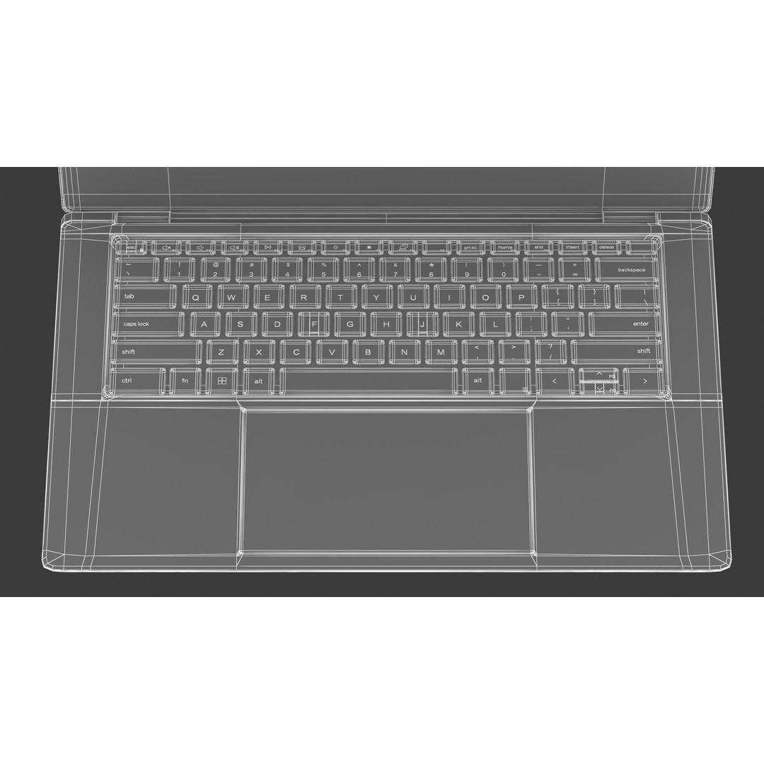 Dell XPS 15 Laptop 2024 3D Model – High-Quality Game-Ready Asset, FBX, OBJ - View 39