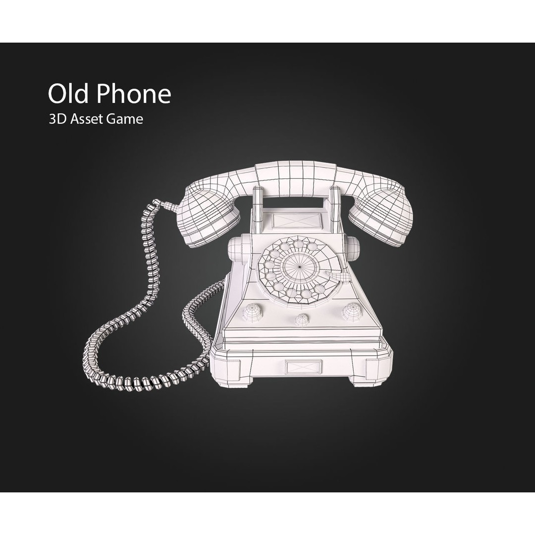 Old Phone 3D Model – Low Poly Game Asset, PBR Textures, FBX