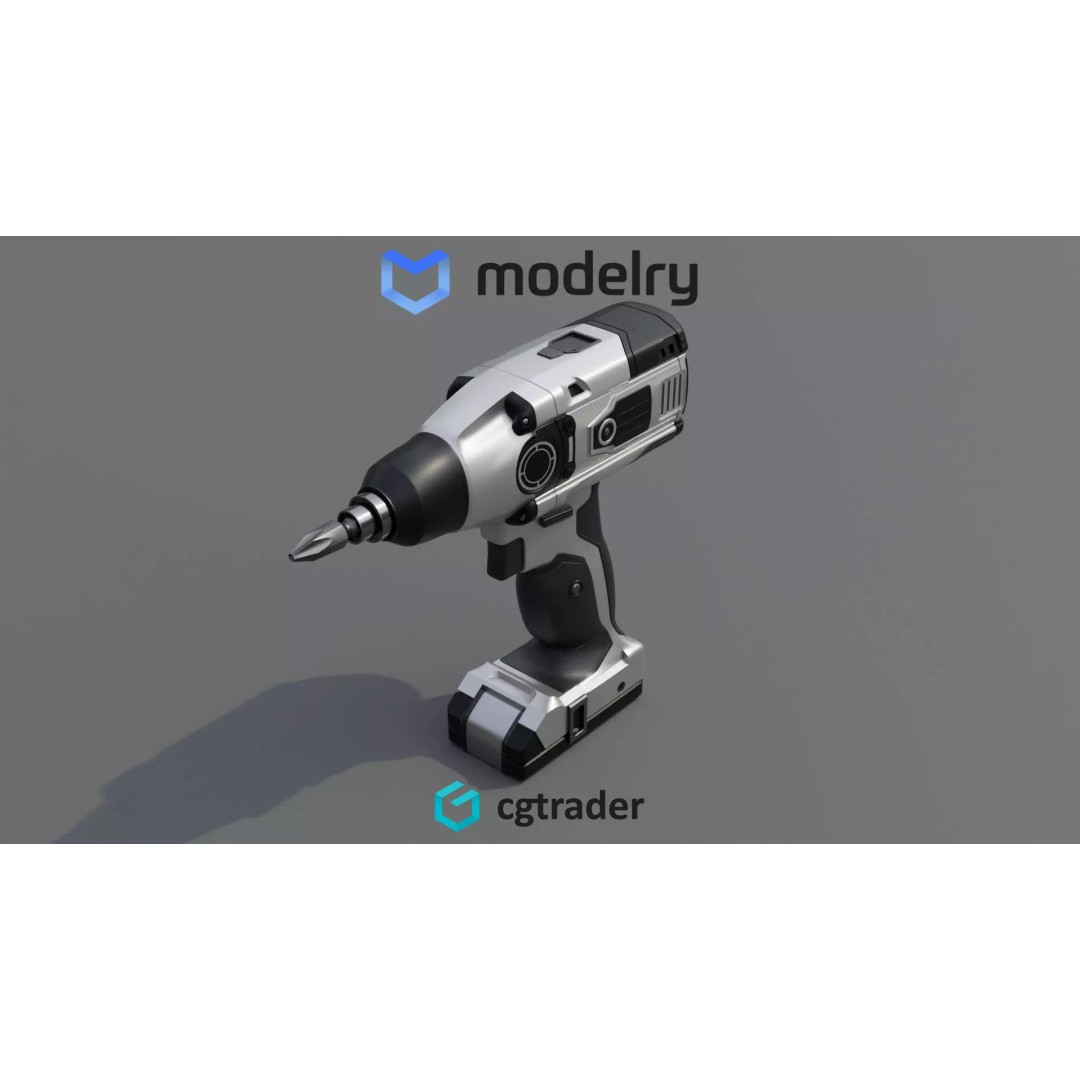 Impact Driver 3D Model – High Poly PBR Tool, FBX Format - View 2