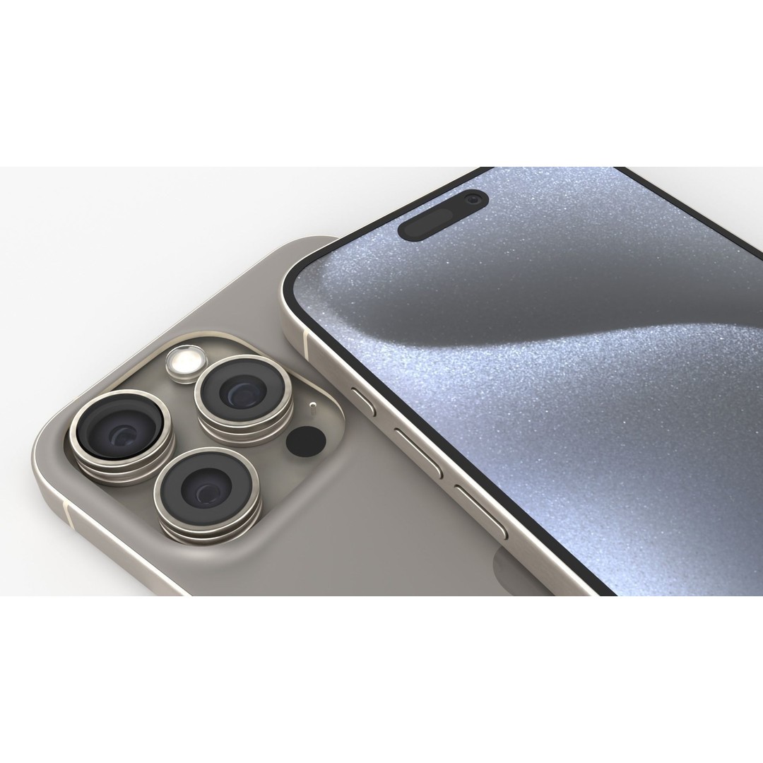 Apple iPhone 15 Pro 3D Model – PBR Game-Ready Asset, FBX, OBJ, Blender - View 11