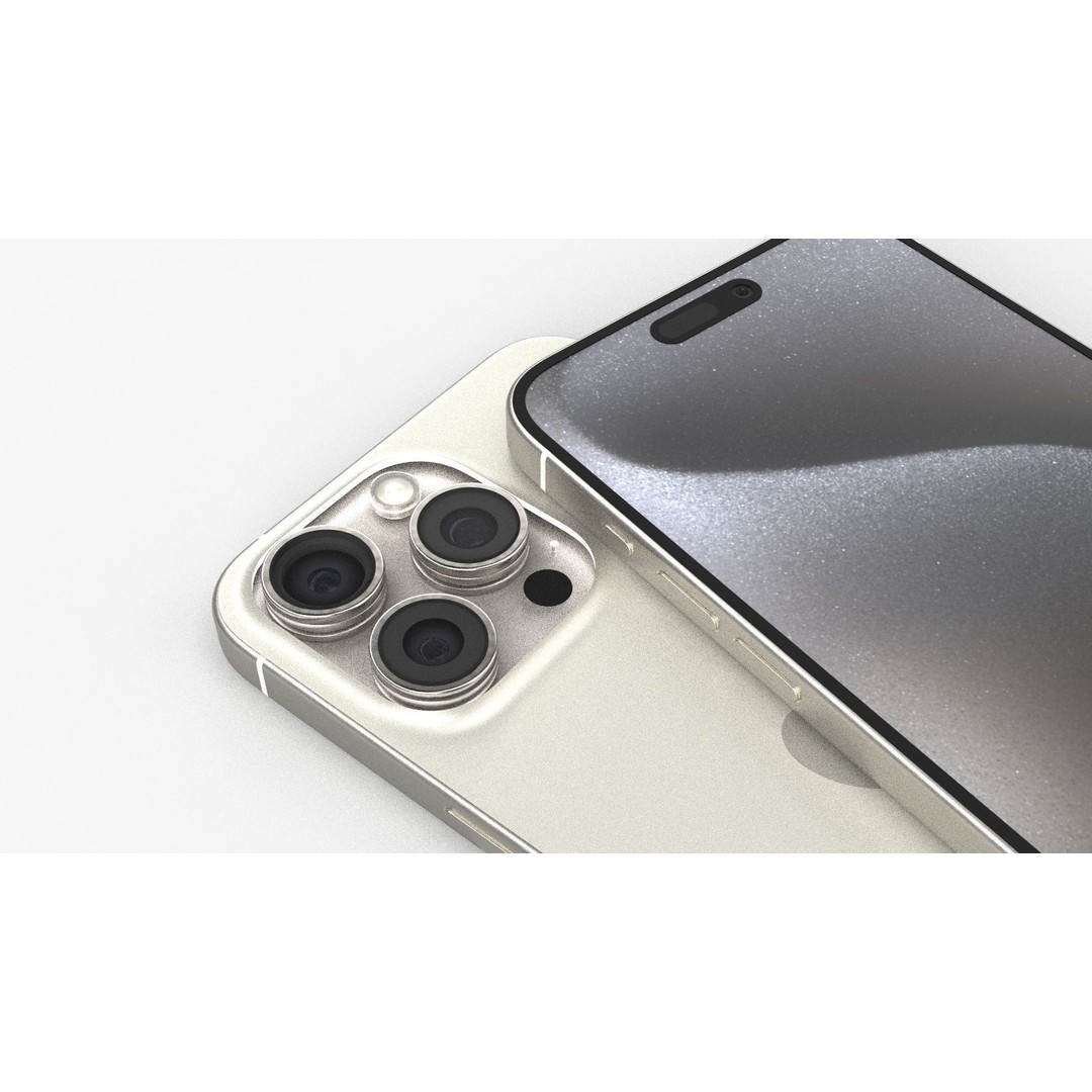Apple iPhone 15 Pro 3D Model – PBR Game-Ready Asset, FBX, OBJ, Blender - View 12