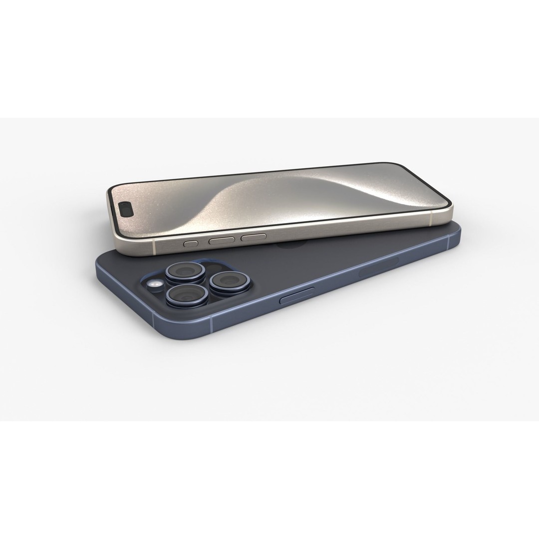 Apple iPhone 15 Pro 3D Model – PBR Game-Ready Asset, FBX, OBJ, Blender - View 13
