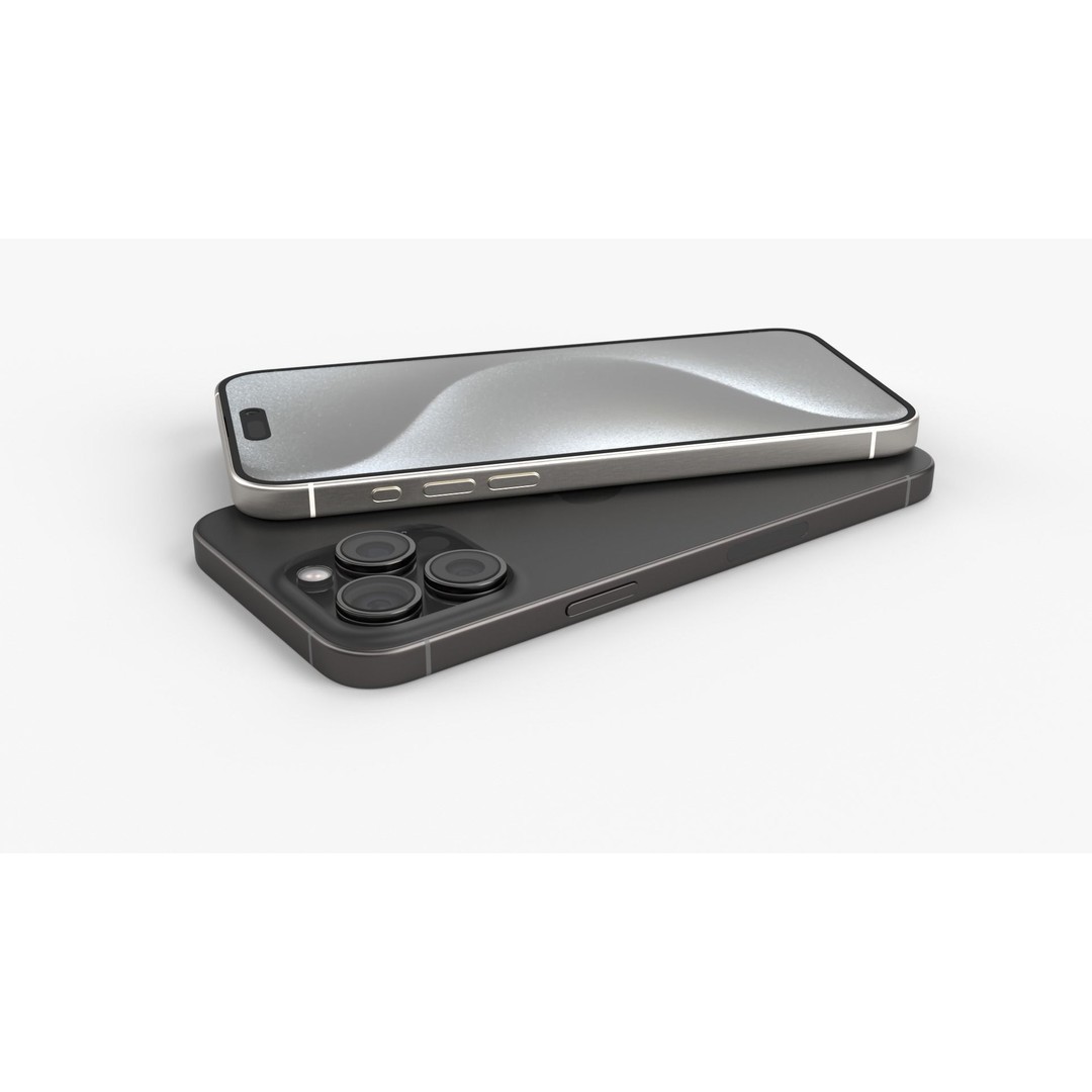 Apple iPhone 15 Pro 3D Model – PBR Game-Ready Asset, FBX, OBJ, Blender - View 14